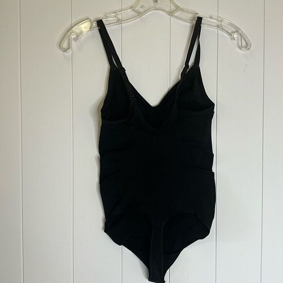 SHAPERX Womens 2X/3X Bodysuit 5215 Tummy Control Shapewear Thong Black New - Picture 9 of 12
